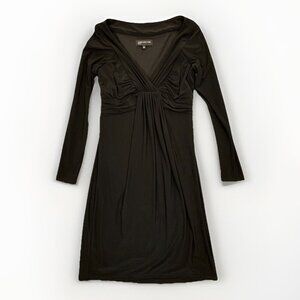 Jones New York Women's Dress Size 4 Black Long Sleeves Pullover Knee Length GUC